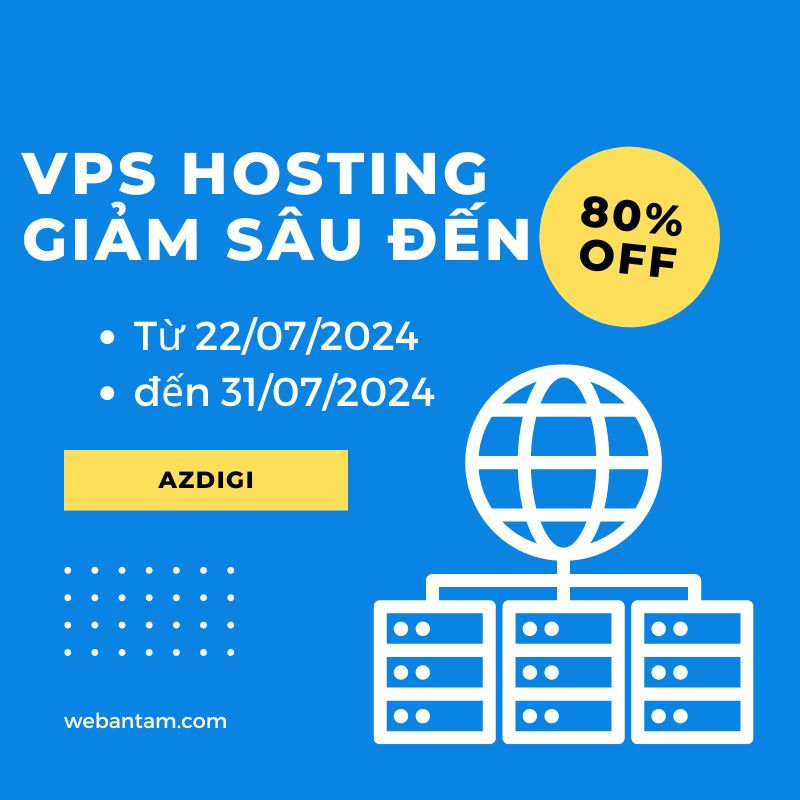 Giảm giá vps hosting lên đến 80% tại Azdigi