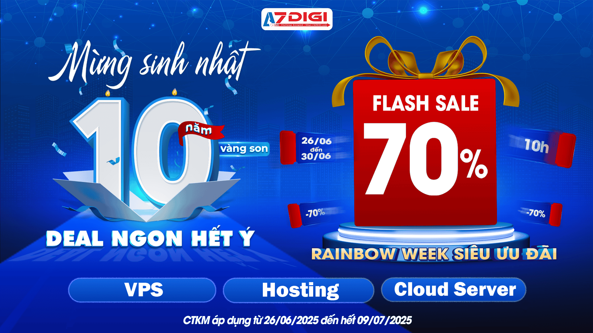 Khuyến mãi lên đến 70% vps/hosting