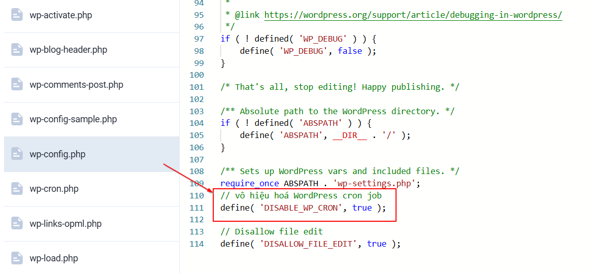 Vô hiệu hoá WordPress cron job