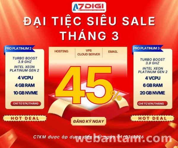 Chương trình khuyến mãi Siêu sale tháng 03/2026 của AZDIGI